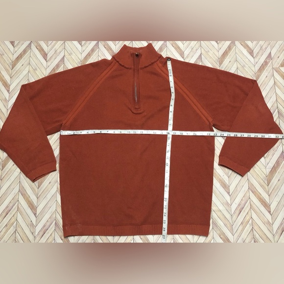 Tommy Bahama 1/4 Zip Pull Over Sweater Size XL. Copper Red. Mens - Picture 6 of 7